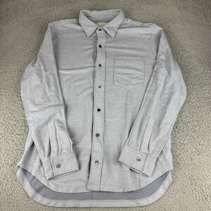 CITIZENS OF HUMANITY Men's Large Designer Channing Piqué‎ Button-Down Gray Soft
